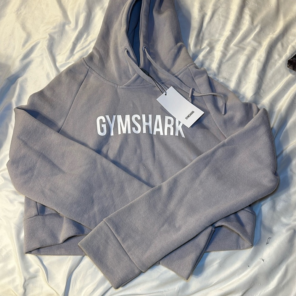 GYMSHARK cropped crest hoodie - Lilac Grey